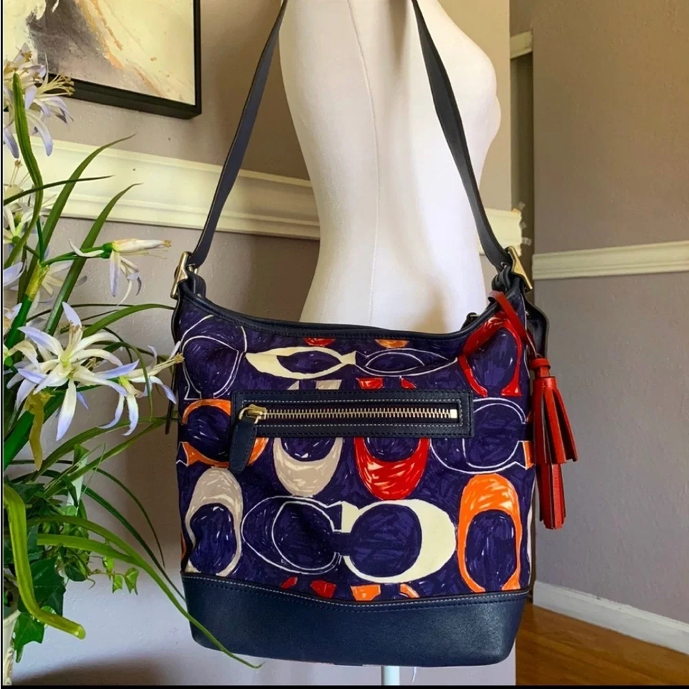 RARE COACH LEGACY HERITAGE SIGNATURE “C” PRINT DUFFLE HOBO/CROSSBODY BAG